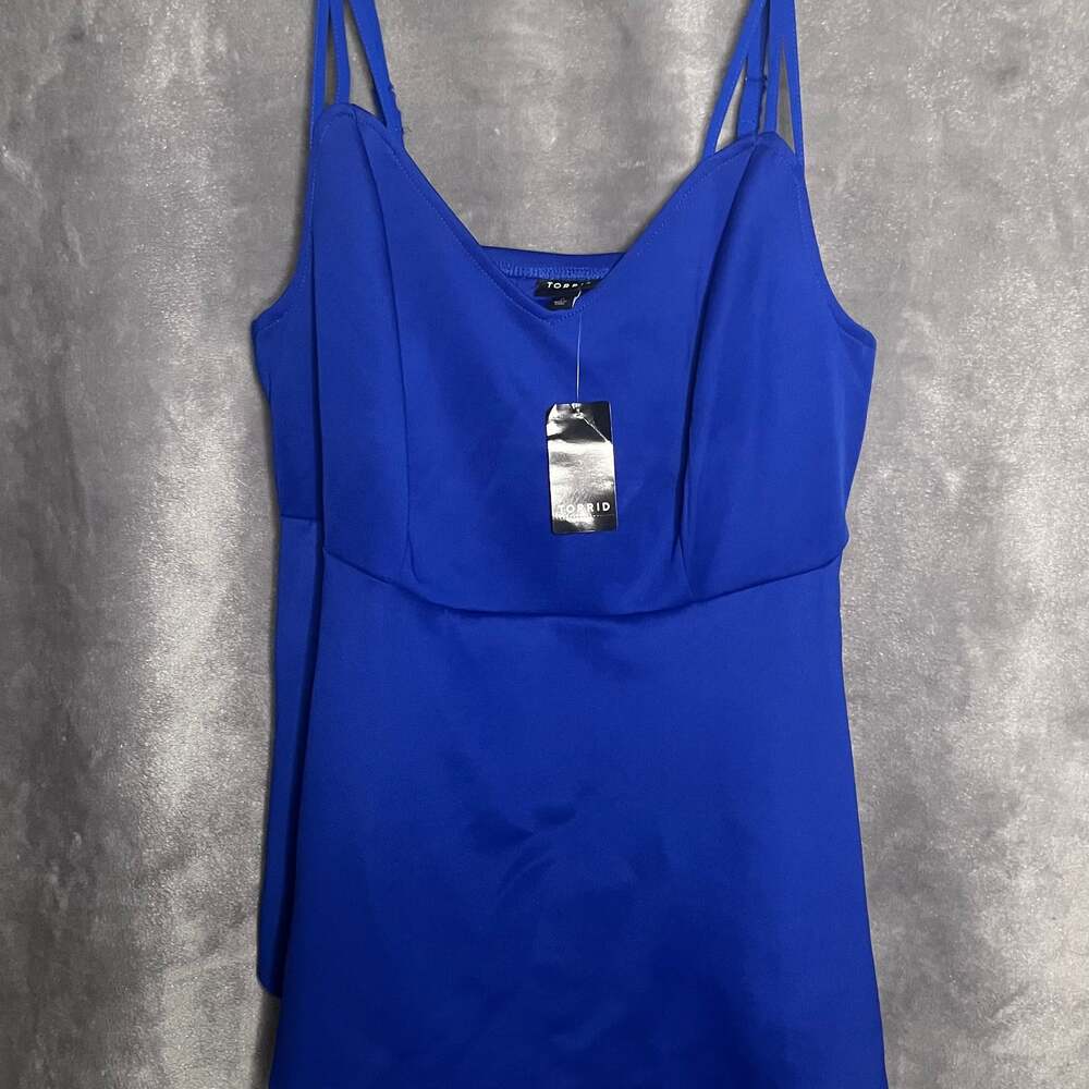 Torrid Royal Blue Peplum Cami W Multi-Strap Detail
